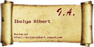 Ibolya Albert névjegykártya